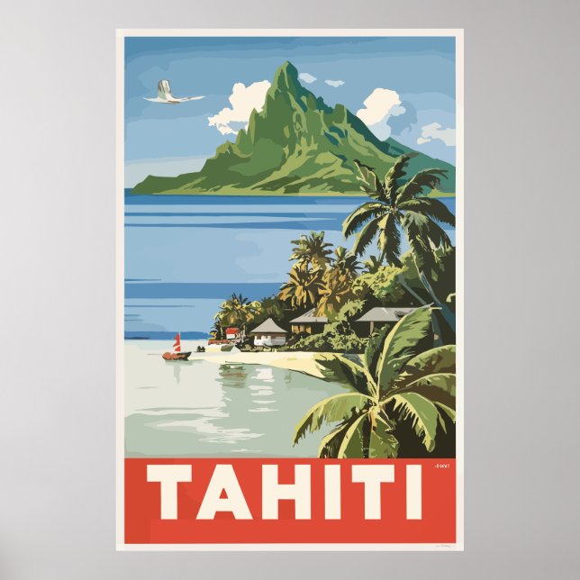 Tahiti vintage resor poster (Framsidan)