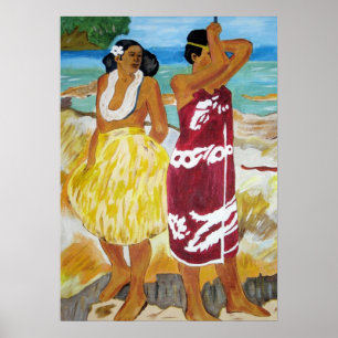 Tahitian kvinnatryck poster