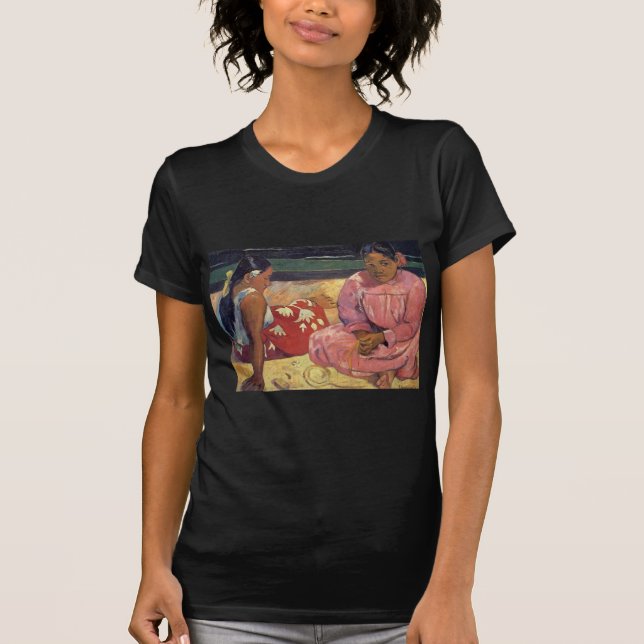 "Tahitian kvinnor på den strand" - Gauguin T-tröja T Shirt (Framsida)