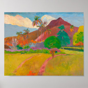 Tahitian Landcape Paul Gauguin Post-Impressionist Poster