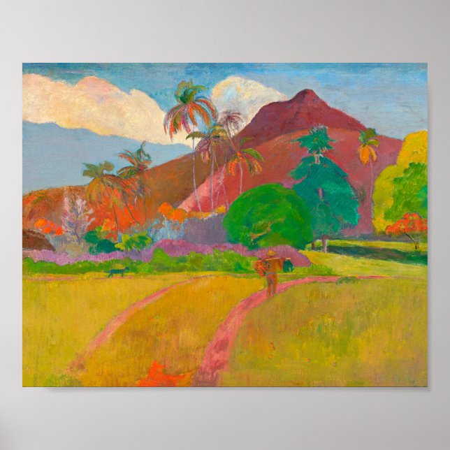 Tahitian Landcape Paul Gauguin Post-Impressionist Poster (Framsidan)
