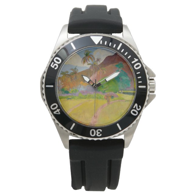 Tahitian Landscape (av Paul Gaugin) Armbandsur (Framsida)