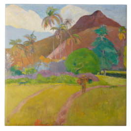 Tahitian Landscape (av Paul Gaugin) Kakelplatta