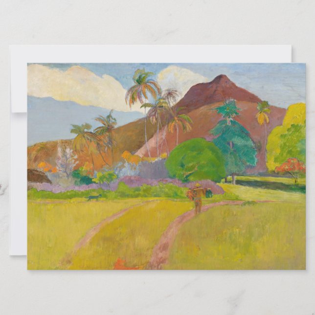 Tahitian Landscape (av Paul Gaugin) Kort (Framsida)