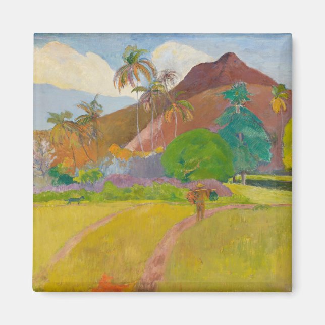 Tahitian Landscape (av Paul Gaugin) Magnet (Framsidan)