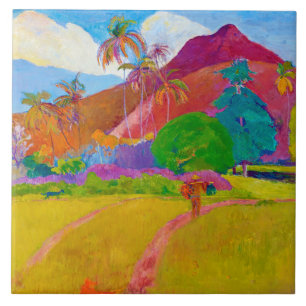 Tahitian Landscape, Gauguin Kakelplatta
