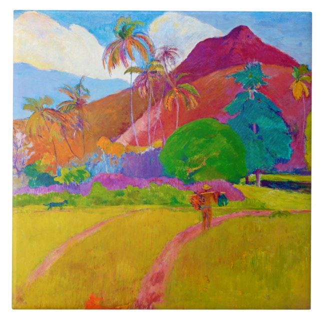 Tahitian Landscape, Gauguin Kakelplatta (Framsidan)