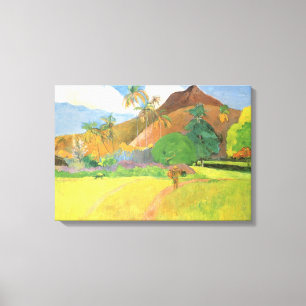 Tahitian Landscape, Mountains Tahiti, Paul Gauguin Canvastryck