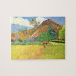 Tahitian Landscape, Mountains Tahiti, Paul Gauguin Pussel