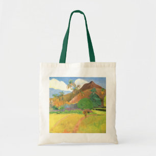 Tahitian Landscape, Mountains Tahiti, Paul Gauguin Tygkasse