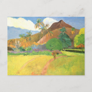 Tahitian Landscape, Mountains Tahiti, Paul Gauguin Vykort