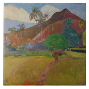 Tahitian landskap, 1891 (olja på kanfas) kakelplatta