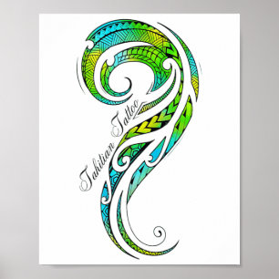 Tahitian Tattoo - Hawaiian Tattoo Graphic_1 Poster