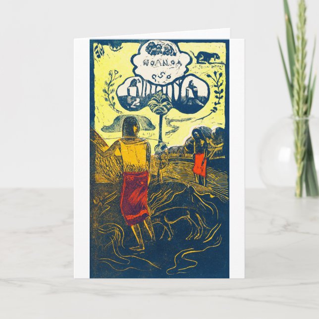 Tahitian Women and Hund, Gauguin Kort (Framsida)