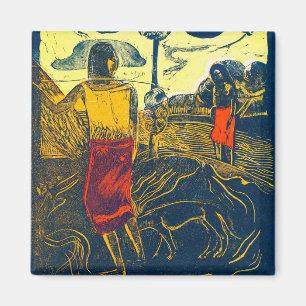 Tahitian Women and Hund, Gauguin Magnet