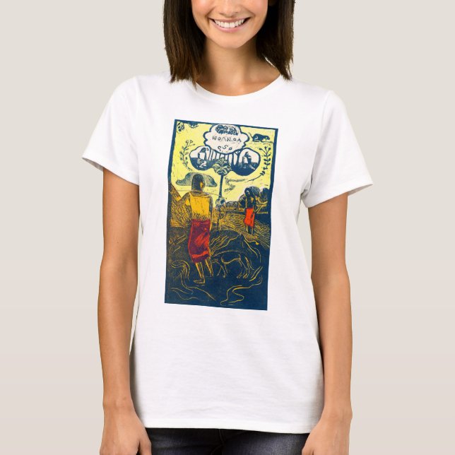 Tahitian Women and Hund, Gauguin T Shirt (Framsida)