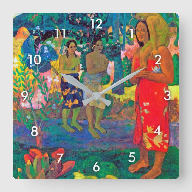 Tahitian Women, Gauguin Fyrkantig Klocka (Framsida)