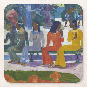 Tahitian Women, Gauguin Underlägg Papper Kvadrat