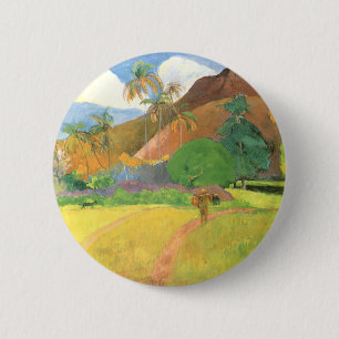 Tahitisk landskap, berg Tahiti, Paul Gauguin Knapp
