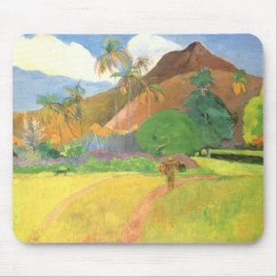 Tahitisk landskap, berg Tahiti, Paul Gauguin Musmatta