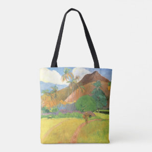 Tahitisk landskap, berg Tahiti, Paul Gauguin Tygkasse
