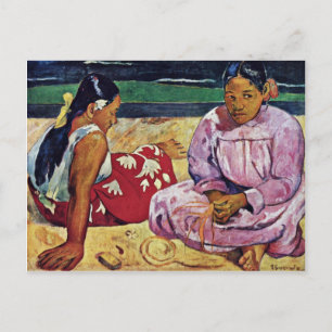 Tahitiska kvinnor på stranden av Paul Gauguin Vykort