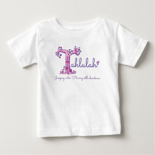 Tahlulah flicknamn & betydelse T monogram kläder Shirt