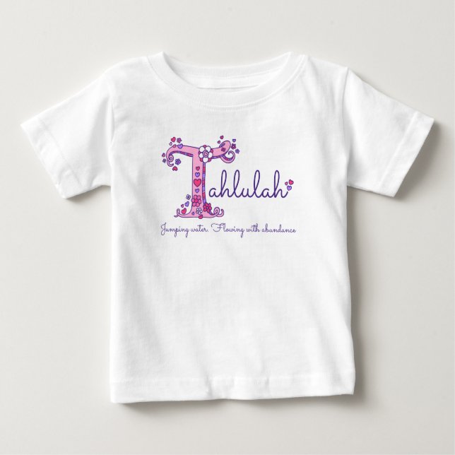 Tahlulah flicknamn & betydelse T-monogram kläder T Shirt (Framsida)