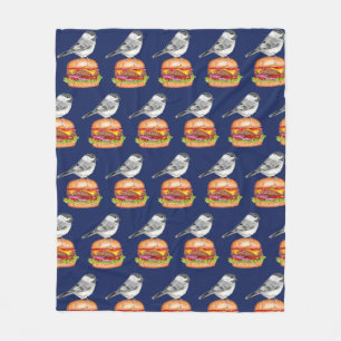 Tahoe Cheeseburger Bird Chickadee Fleecefilt