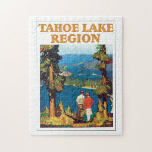 Tahoe konstverk för affisch för vintage resor f pussel