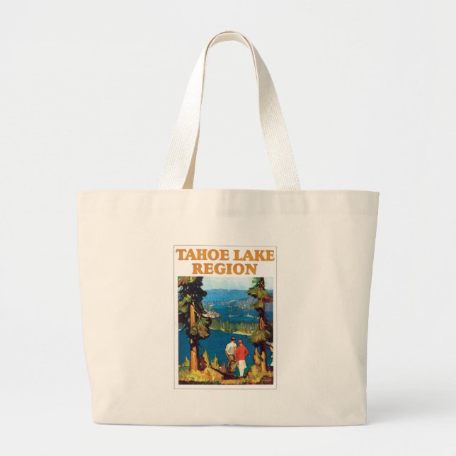 Tahoe Sjö region Travel Poster Jumbo Tygkasse (Framsidan)