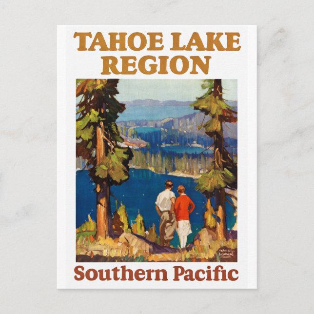 Tahoe USA Vintage Researangerad Reserannonsplansch Vykort (Framsida)