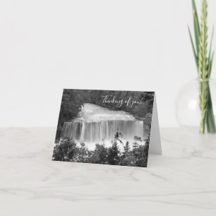 Tahquamenon Upper Falls Grayscale Tinking Card Kort