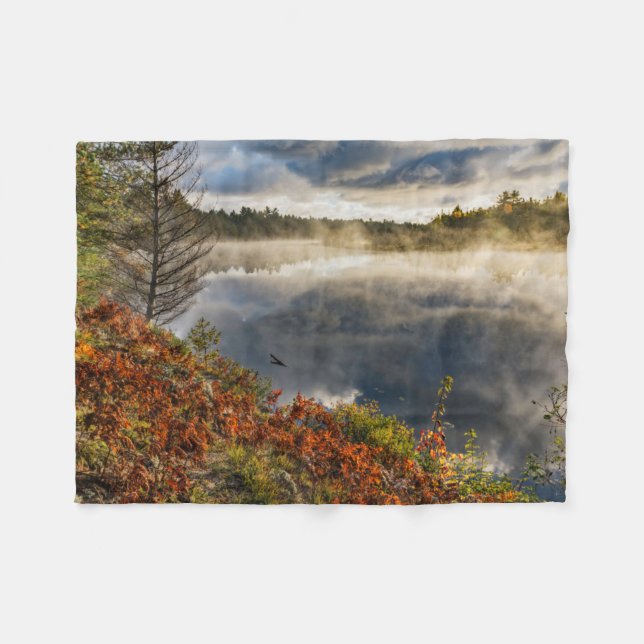 Tahquamenonfloden soluppgång | Paradise, Michigan Fleecefilt (Framsidan (Horisontell))