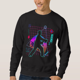 Tai Chi Aesthetic Vaporwave 80 s Stil Tai Chi Mart Lång Ärmad Tröja