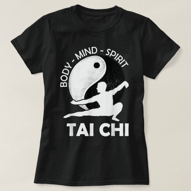 Tai Chi - Andlig Yin Yang Mind Body Hälsa Morsa T Shirt (Design framsida)