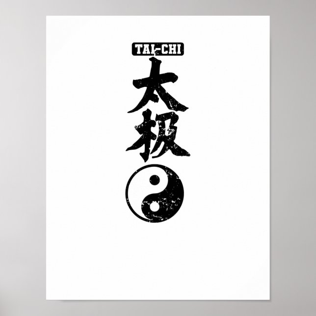 Tai-Chi chinesische Schriftzeichen Yin Yang Poster (Framsidan)