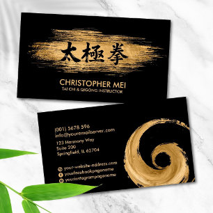 Tai Chi Chua - gyllene penseldrag Visitkort