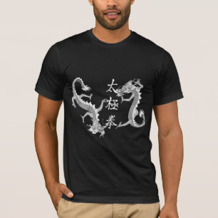 Tai-Chi Chuan och mörkT-tröja för två drakar Tee