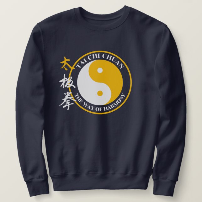 Tai Chi Chuan-symbol Lång Ärmad Tröja (Design framsida)