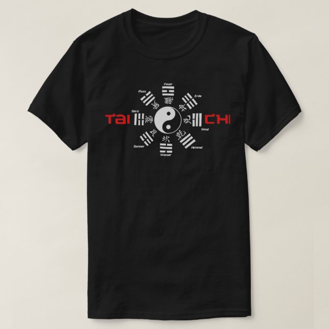 Tai Chi Circle och Yin Yang Symbol T Shirt (Design framsida)
