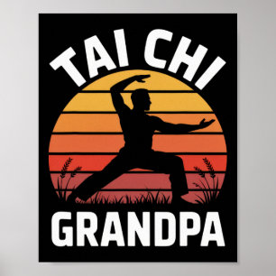 Tai Chi Farfar Senior Fitness Yoga Lance Hälsa Poster