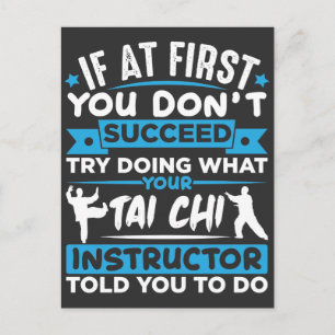 Tai Chi Fighter Silhouette Martial Arts Quote Vykort