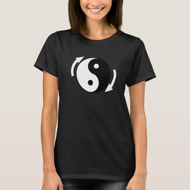 Tai Chi Flow State Tao Ying Yang Balance Body Mind T Shirt (Framsida)