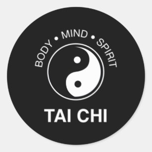 Tai Chi for Mind Body Hälsa Yin Yang Runt Klistermärke