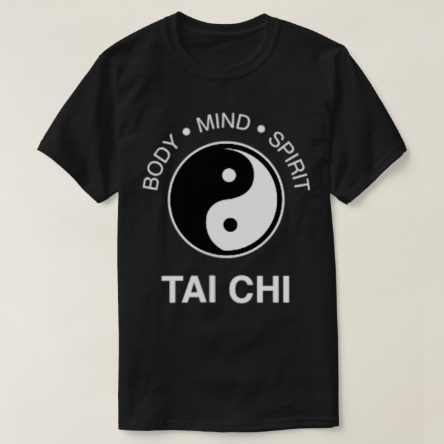 Tai Chi for Mind Body Hälsa Yin Yang T Shirt (Design framsida)