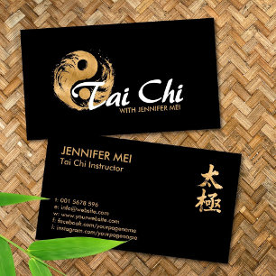 Tai Chi Golden Yin Yang Visitkort