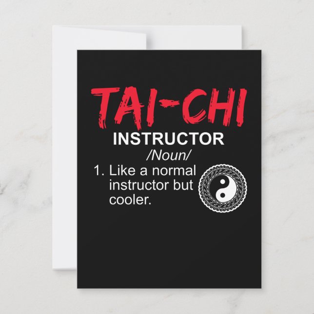 Tai Chi Instruktor Tai Chi Fighter Anteckningskort (Framsida)