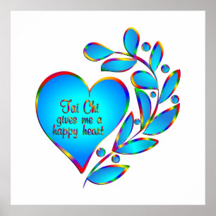 Tai Chi Lycklig Heart Poster