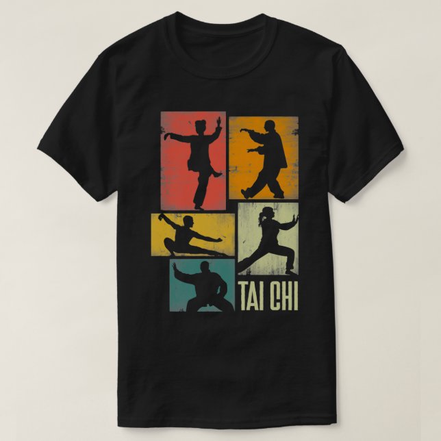 Tai Chi Martial Art Shadowboxer Silhouettes T Shirt (Design framsida)